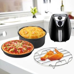 Hot Air Fryer Accessoires Roestvrij stalen stoomrek Pot Rack Corrosiebestendige Veiligheid Airfritia Accessoires Keukengadgets