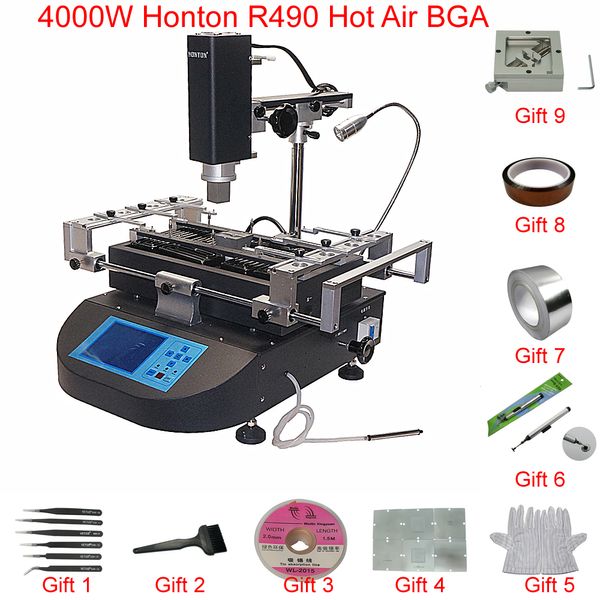 Station de soudure à Air chaud 3 Zones, Machine à souder Honton R490 BGA, Station de retouche R690 V.3, écran tactile pour la réparation des puces de la carte mère