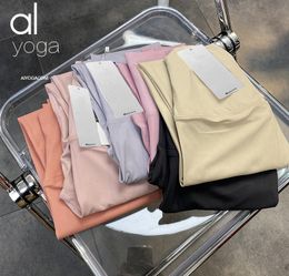 Hot AL Sport Yoga Tenues Leggings Double Face Brossé Sans Couture Nude Taille Haute Nylon Pantalons De Fitness En Cours D'exécution Sport Yoga Vêtements