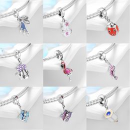 Colgante de animal caliente Cuentas de metal para mujeres Fabricación de joyas 925 Sterling Silver Charm Fit Kataoka Pulsera Brazalete Q0531