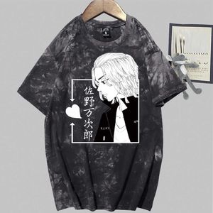 Hot Anime Mikey Tokyo Revens Mode Ronde Hals Tie Dye Print T-shirt Y0809