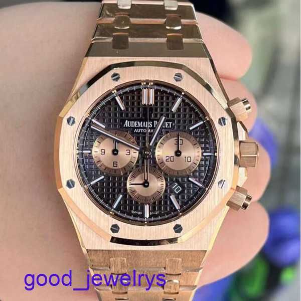 Hot AP Wrist Watch Epic Royal Oak Series 26331or Rose Gold Coffee Dial Fashion Fashion Leisure Business Sports Chronograph Mechanical Watch