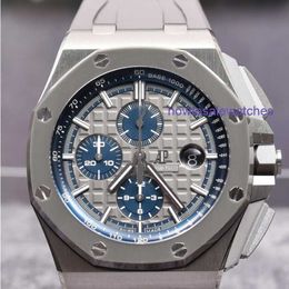 Reloj de pulsera AP Royal Oak Offshore Series 26400IO OO.Reloj de pulsera transparente con espalda deportiva de moda para hombre de aleación de titanio