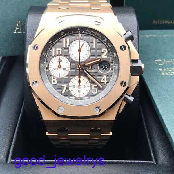 Hot AP Wrist Watch Royal Oak Offshore Series 42mm Calendrier Timing Red Devil Vampire Automatic Mechanical Steel Rose Gold Fashion Men's Watch 26470OR.OO.1000OR.02