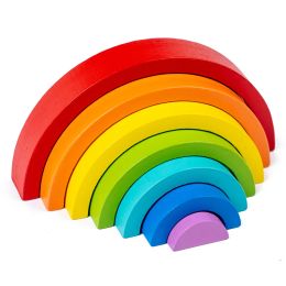 Hot Arch Bridge Rainbow Bouwstenen Kinderen Montessori Educatieve spellen kleur en vorm cognitief houten speelgoed voor kinderen