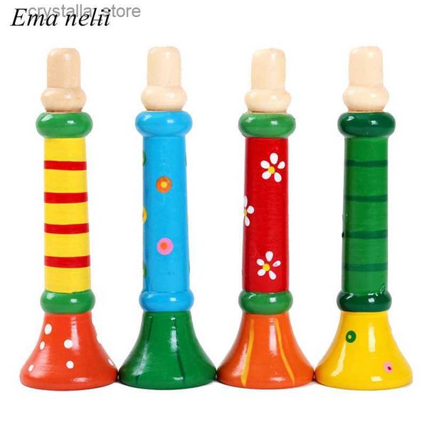 Hot Baby En Bois Petite Corne Sifflet Instrument De Musique Jouets Enfants Coloré Intellectuel Développement Vocal Jouet pour Enfants Cadeau L230518