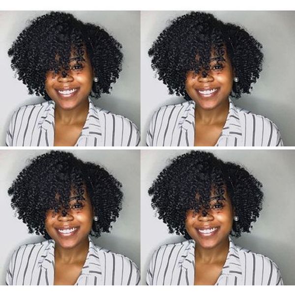 coiffure de beauté chaude dames coupe courte bob perruque naturelle frisée africaine Ameri simulation de cheveux brésiliens cheveux humains perruque naturelle bouclée avec bang