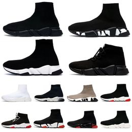 Balencaigas shoes Balenciaga Balenciagas  Speed Trainer Sock Shoes Concepteur de chaussures décontractées plate-forme Running Sneakers Graffiti Beige Socks shoes【code ：L】