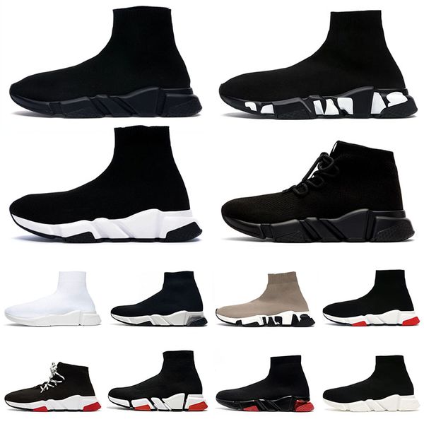 Balencaigas shoes Balenciaga Balenciagas  Speed Trainer Sock Shoes Concepteur de chaussures décontractées plate-forme Running Sneakers Graffiti Beige Socks shoes【code ：L】