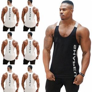 Hot Bodybuilding Fitn Singlets Muscle Vest pour hommes Tee Basketball Jersey Solid Gym Hommes Stringer Lâche Débardeurs h31k #