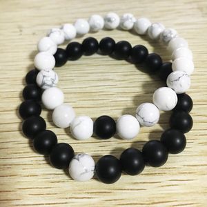 8mm cuentas de equilibrio para hombre pulseras de hebras de Yoga de piedra Natural para mujeres amantes pareja dijes joyería de moda