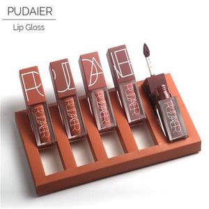 Hot Marque Longue Durée Liquide Rouge À Lèvres Mat Beauté Cosmétiques Sexy Nude Pigment Mat Brillant À Lèvres 5 couleurs / set livraison gratuite