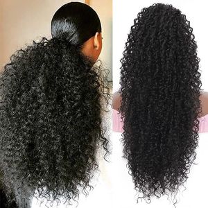 Afro Kinky Curly Drawstring Ponytail 50 cm de long Extensions de cheveux synthétiques queue de poney en 5 couleurs pour les femmes SW309
