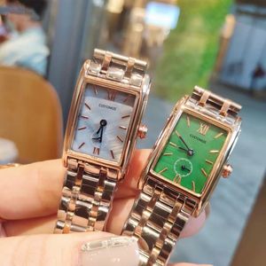 Montre à Quartz multi-fonctions de marque chaude montres en nacre verte naturelle rose femmes femmes en acier inoxydable horloge à chiffres romains 33mm