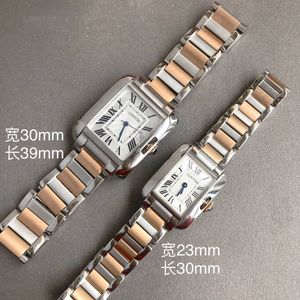 Marca novedosa reloj de pulsera de cuarzo rectangular, reloj de acero inoxidable, pantalla romana, relojes con esfera rectangular, reloj de pulsera para mujer