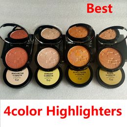 Bronzeurs chauds Surligneurs 4 couleurs Glow Powder Diamond Bronze corps surligneur poudre visage maquillage éclaircissant mettant en évidence les poudres pressées