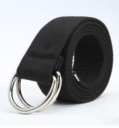 Hot Casual Unisex Leinwand Stoff Gürtel Strap Ring Schnalle Weing Taille Band Casual Jeans Gürtel 5 Farben Cinturones Hombre4780454