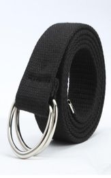 Caliente Casual Unisex lona tela cinturón Correa anillo hebilla Weing cintura banda Casual Jeans cinturón 5 colores Cinturones Hombre2814708