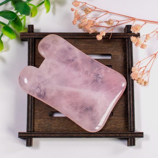 Breloques chaudes pierre de Quartz Rose naturelle, nouveau soin du corps, planche à gratter, thérapie SPA, masseur Gua Sha, anti-stress, planche de Guasha, outil de Massage gratuit