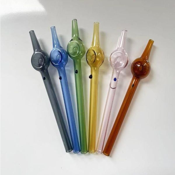 HOT CHEAP 6 pouces collecteur de nectar épais conseils de filtre en verre transparent mini-rig bâton tube de verre pyrex tuyau de brûleur à mazout tabac à main tuyau Qpird