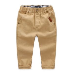 Pantalons pour enfants Casual Solid Coton Taille élastique Pantalon de style régulier pour 3-12 ans Porter LJ201127