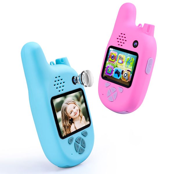 Talkie-walkie enfants chauds avec magnétoscope, enregistreur vidéo pixels photo appareil photo numérique intelligent enfants jeux de puzzle cadeau LJ201105