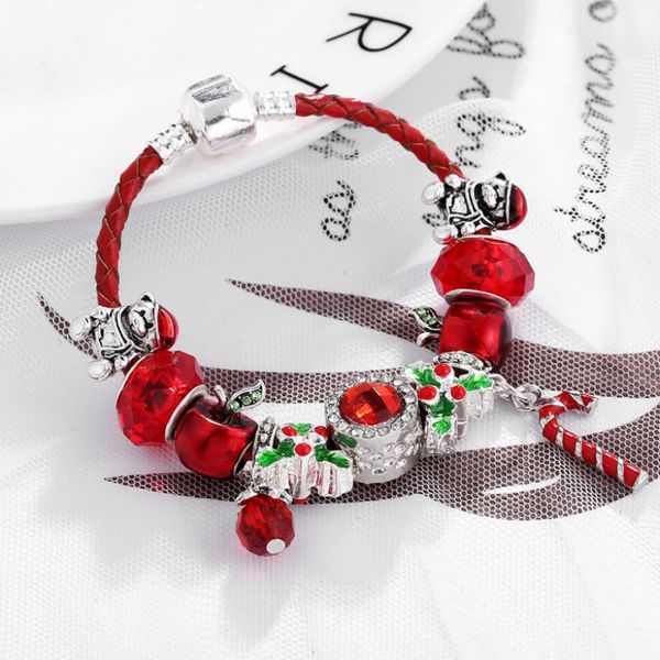 Bracelet de bijoux de Noël chaud en gros rouge boutique de luxe cadeaux bracelet printemps nouvel anniversaire bijoux de charme bracelet en cristal de style de mode