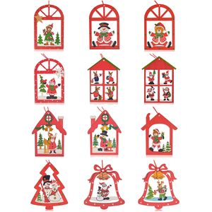 Ornements de Noël chauds Décorations d'arbre de renne de Noël Décorations de fête à la maison accessoires suspendus en gros, livraison gratuite, 12pc par lot