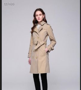 CHAUD CLASSIQUE ! Trench-coat de conception de marques anglaises de mode / trench-coat de style moyen-long en coton épais de haute qualité / trench pour dames pour le printemps et l'automne ChelS-M450 taille S-XXL