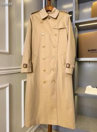 Trench-coat à la mode classique anglaise / veste X-longue en coton imperméable de grande qualité / trench coupe slim à double boutonnage / trench longueur genou WaterL500 taille S-XXL