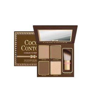 Hot 4 Couleurs Bronzers Surligneurs Poudre Palette Nude Couleur Shimmer Stick Cosmétiques Chocolat Fard À Paupières avec Brosse