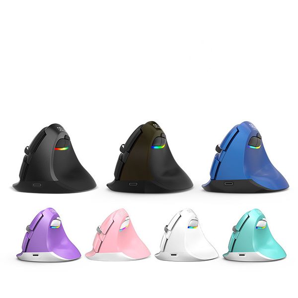 Hot Colorful inalámbrico luminoso eléctrico vertical mouse bluetooth recargable notebook oficina periférico computadora ratones envío gratis