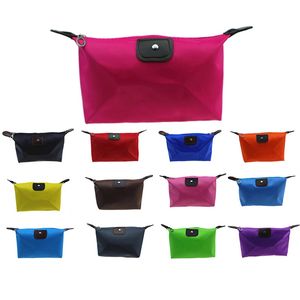 Hot Cosmetic Bag Candy Colors Dumpling Shape Waterproof Foldable Storage Handbag Beauty Cosmetic Tools Makeup Bag