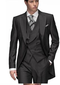 CHAUDE-Conception personnalisée Revers Noir Tailcoat Hommes Parti Garçons D'honneur Costumes en Tuxedos De Mariage (Veste + Pantalon + Cravate + Gilet) NO; 290