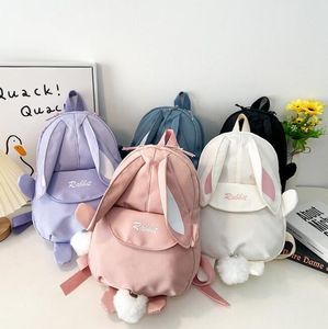 Bolsas de hombro lindas calientes para niñas Estudiantes de nylon escolar mochila de mochila para orar de conejo dulce mochila impermeable