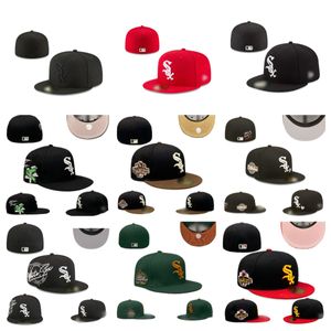 Sombreros ajustados con bola de diseño caliente, sombreros de béisbol de Hip Hop a la moda, pico plano para adultos para hombres y mujeres, gorra de equipo de los White Sox SF05