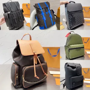 Hot designer tas damesmode designer rugzak Heren reisrugzak Volledige print trekkoord snapper Gecoat canvas lederen Schooltas rugzak rugzak