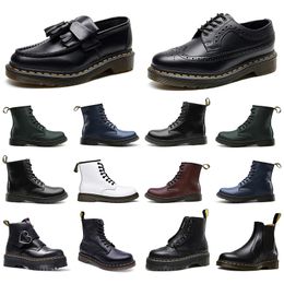 Bottes de créateurs chaudes bottes d'hiver courtes Doc Martens hommes femmes bottes Marten haute cuir hiver neige bottines Oxford bas cheville chaussures noir blanc botte eu36-45