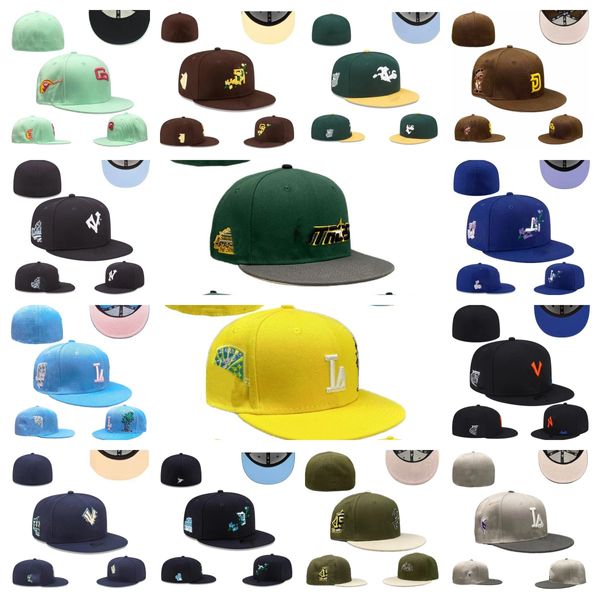 Diseñador caliente Sombreros ajustados Gorra de béisbol bordada Todos los equipos Logotipo Algodón unisex gorra de nueva era Snapbacks sombreros calle Deportes al aire libre tamaños para hombre Gorros Gorra orden de mezcla tamaño 7-8