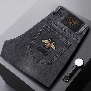 Hot designer heren jeans Jeans Slim Fit Voeten Jeans Slim Fit Europese Broek Elastische Jonge Mannen Broek