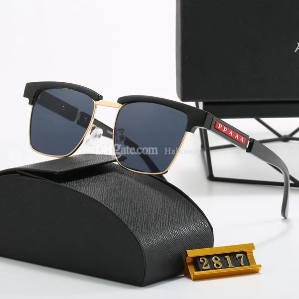 Gafas de sol de diseñador calientes para hombre, mujer, rectángulo, unisex, gafas adumbrales, gafas de sol de playa, marco retro, diseño de lujo UV400 con caja 6WK9
