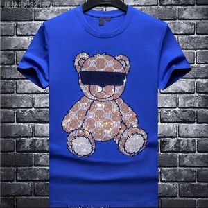 Hot Diamond T-shirt Bril Bear Tide Merk Mannelijke Korte Mouwen Tees shummer Nieuwe Stijl Casual Jonge Streetwear Katoenen Top herenkleding S-5XL