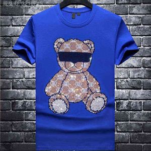 Hot Diamond T-shirtglazen Bear Tide Brand Mannelijke korte mouwen Tienstige stijl Nieuwe stijl Casual jonge streetwear katoenen top herenkleding Y220630