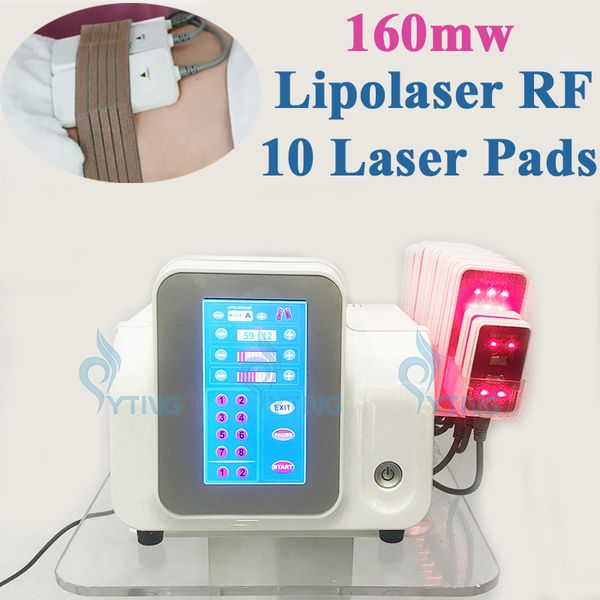 10 almohadillas Lipo láser RF todo el cuerpo adelgazante equipo Lipolaser con radiofrecuencia pérdida de peso Lipolaser eliminación de celulitis