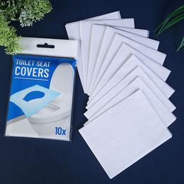Hot Dispathable Toilet Pad 10 stks / partij Draagbare Toiletzitting Covers Travel Hotel Opgelost Water Disposable Toiletpapier T2I5835