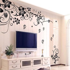 Chaud bricolage beau mur Art décalcomanie décoration mode romantique fleur Stickers muraux décor à la maison 3D papier peint affiche murale