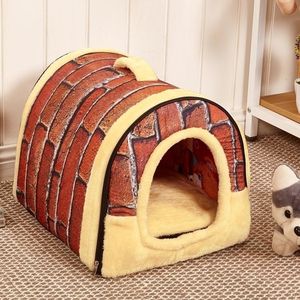 Hondenhuis kennel nest met mat vouwbare huisdier hondenbed kat voor kleine middelgrote honden reistas product y200330