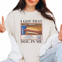 Hot Dog T-shirts Ik heb die hond in mij Trendy Grappige T-shirt Plus Size Vrouwen Houd 150 Dank Meme Shirt Cott Korte Mouw Top Tees C1zF#
