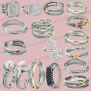 Hot Dy Ring for Women 1: 1 hoogwaardige trouwringen met diamanten verlovingsstation kabelverzameling vintage etnische lus hoepel hanger punk ontwerper dy sieraden cadeau