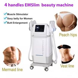 Hete ems fitness afslank machine heup trainer elektromagnetische spierstimulatie ems body vormgevende emslim neo rf skin aanscherping 4 handgrepen werken samen